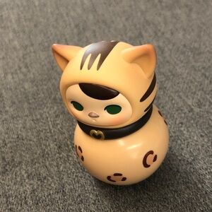 Cute Cat Figurine with Green Eyes